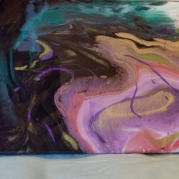 Original Painting 8x10 Acrylic Purple Black - Picture 2 of 8